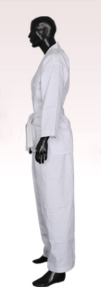 Order professional standard competition karate suit Manufacture child adult karate suit with belt karate suit garment factory 35% cotton 65% polyester karate price  SKF009 side view